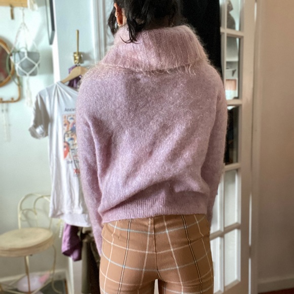 NWT XS Acne Studios Raze Mohair Purple Pink Cowl Turtleneck Sweater - Picture 15 of 16